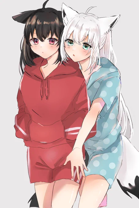 #絵フブキ
 寒がりちゃんと暑がりちゃん 
