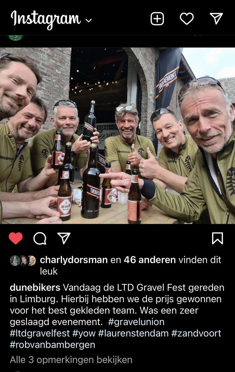 robvanbambergen's tweet photo. DuneBikers winnen kleding prijs LTD gravel in Limburg! daar wordt ik wel blij van … de Zandvoortse mannen hebben een mooie rit gereden https://t.co/eySpomDo2T