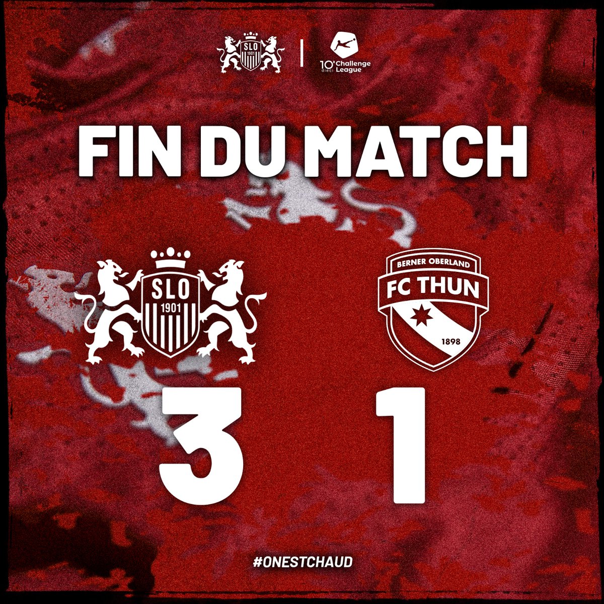FC_SLO's tweet photo. ๐๐ ๐๐๐
๐
๐๐๐๐ ๐ฅ
Le SLO s'impose 3-1 face au @fcthun_official ! Un doublรฉ de @Labs96_ et une rรฉussite de Hadji auront permis aux Lions de mettre fin ร leur sรฉrie nรฉgative. ON ADORE โค๏ธ๐ค
#AllezSLO ๐ฆ #SLOTHU https://t.co/pWOKMSrAD1