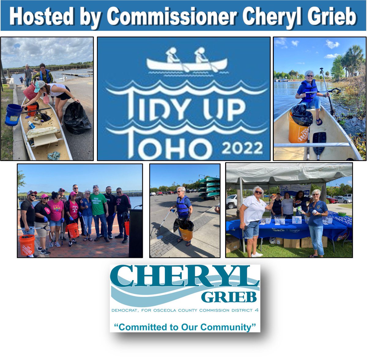 Nearly 300 pounds of trash was cleaned up today at the “Tidy Up Toho” event!  I created this event in honor of Earth Day, in partnership with the City of Kissimmee. #committedtoourcommunuity