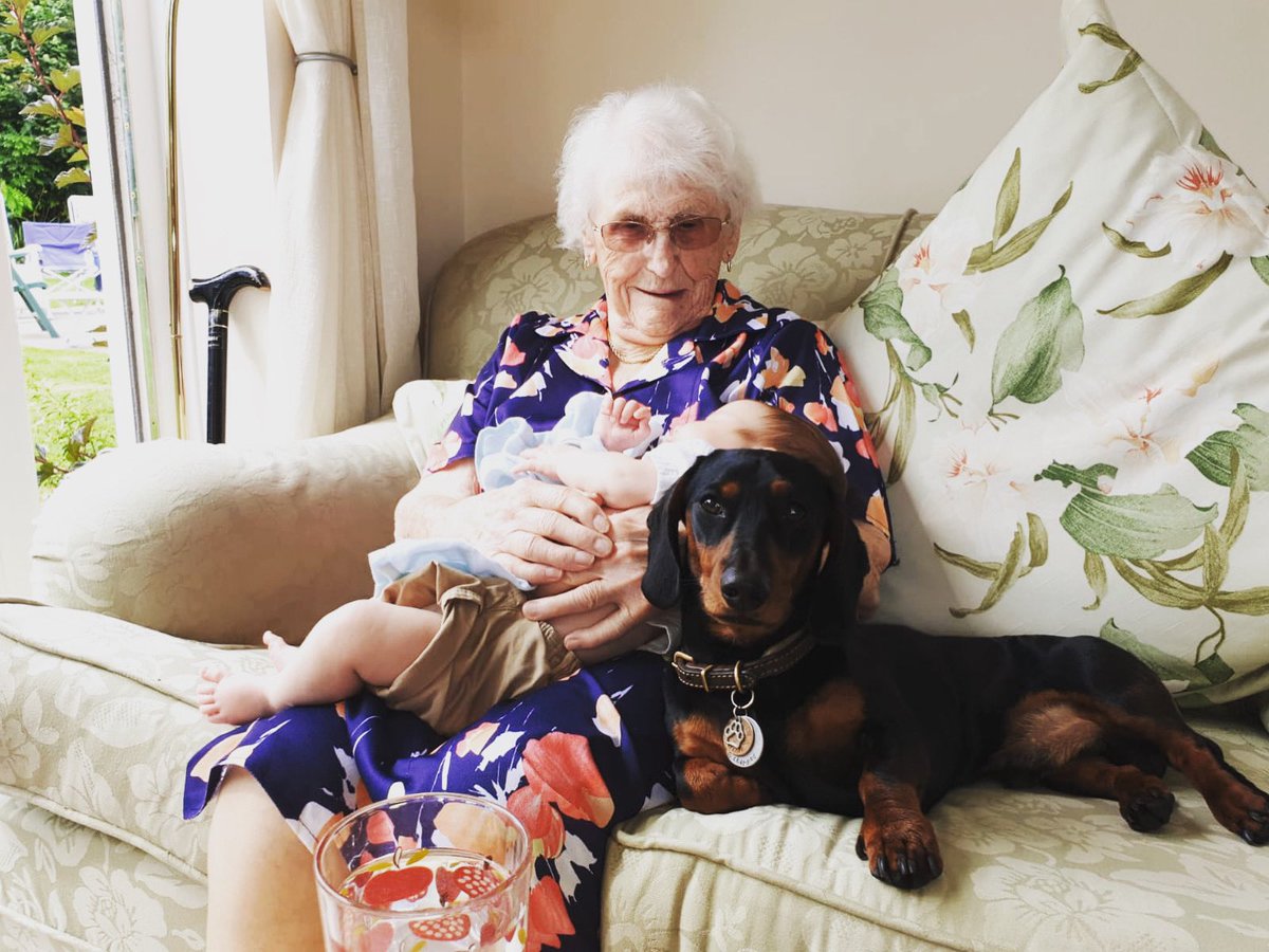 AbbyCharles2's tweet photo. This wonderful woman passed peacefully at the grand old age of 106. She was the matriarch of the family. So pleased she got to meet her great great grandson. You will be missed great Gran #RestInPeace #greatgran #106yearsold #matriach https://t.co/xj3HpyWYUn