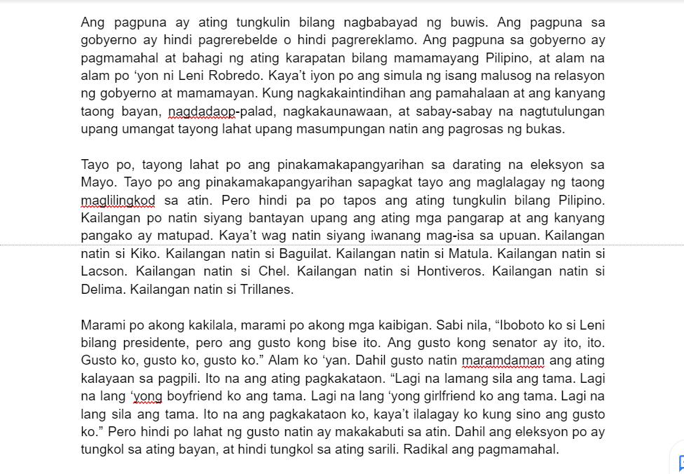 gretchenfilart's tweet photo. Here is John Arcilla's full speech tonight during the #PasayIsPink rally. I only transcribed it by ear, so feel free to let me know if I missed something! :) 

I also posted the full speech on Facebook: https://t.co/F3Mi0HUc31

Pasting also as a thread just in case. https://t.co/Et7ZMbhoMf