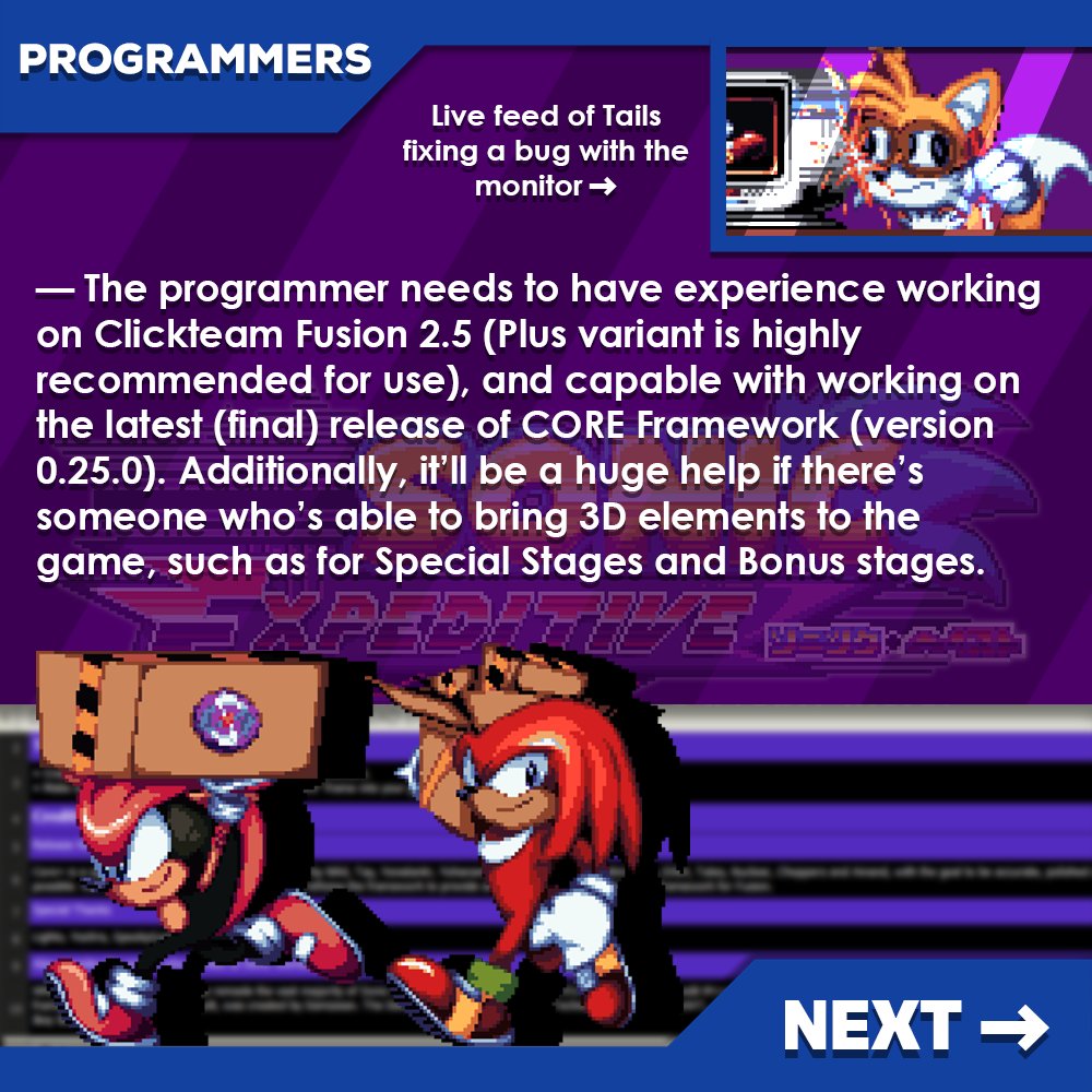SonicExpeditive's tweet photo. We'd be happy for you to join us on our goal to finish this fangame!
Any support is welcomed, and any attention to this post is welcomed as well!
Thank you!

📸: @TacoTheCheese 
#SonicTheHedgehog #SonicExpeditive https://t.co/9TNC0piOvQ