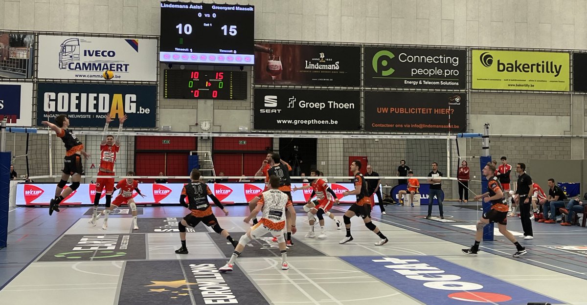 LindemansAalst's tweet photo. .#EMVL #ChampionsFinal4 #AALMSK #leg6 > #LindemansAalst 0-0 Maaseik > set 1: 10-16 https://t.co/CSTQ6zjpIk