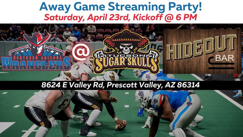 NazWranglers's tweet photo. Wrangler Fans! Make sure to get to the #HideoutBar in Prescott Valley tonight for the road game watch party! Pregame is on-the-air at 5:45 with your @NazWranglers broadcast team LIVE from Tucson! Get there by 6 to join the pregame show fun!! π΅π€ ππ₯
π8624 E. Valley Rd, PV https://t.co/ZC1o5bkXkf