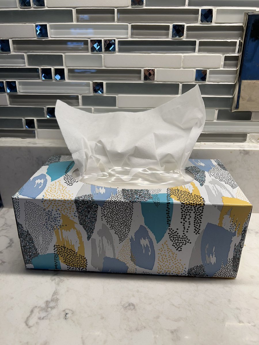Could they try any harder to make this tissue box any uglier? Seriously 🤮🙄Who designs this stuff anyway? Unfortunately, my options were limited. 
#FirstWorldProblems 🤷‍♀️