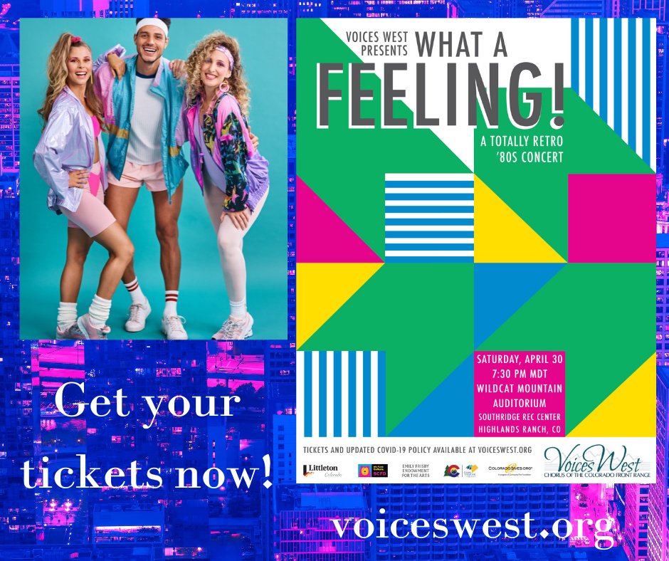 VoicesWestCO's tweet photo. Our 80s concert is a week away! Get your tickets at https://t.co/1gLBOeyvZX. #80sconcert #80smusic #whatafeeling #choirmusic #voiceswest https://t.co/CpjbTGgyHj