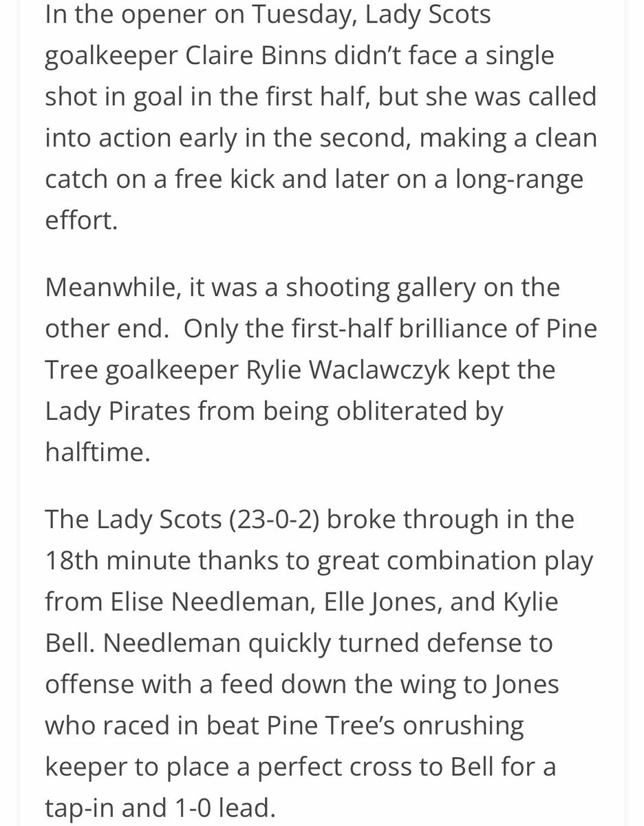 RWaclawczyk's tweet photo. The write up from 2nd round of playoffs against Highland Park Lady Scots https://t.co/lItS6RapLo