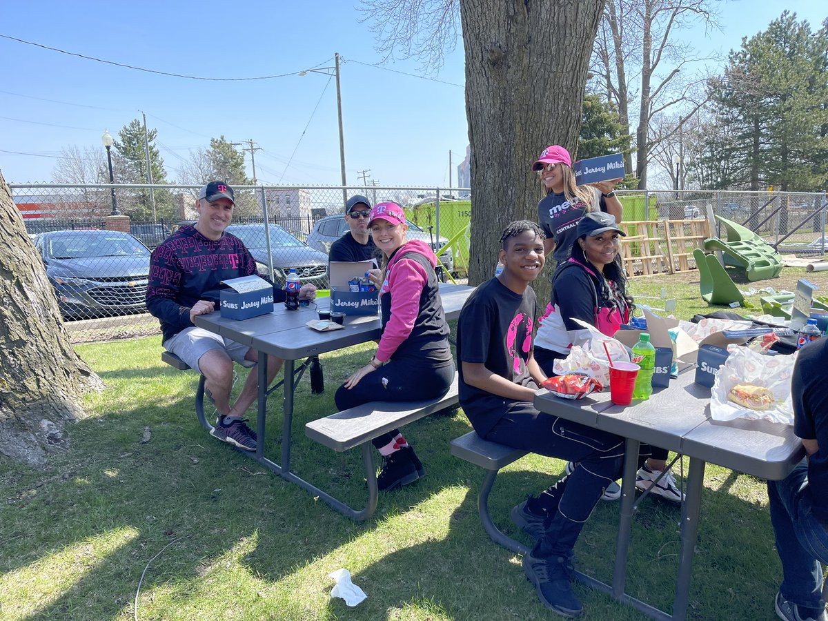 Thank you T-Mobile fam for coming out to the community build day for Green’s Park new playground set with the funds from their hometown grant! #hometowngrants #SMRA #SMRAmarketing #Tmobilegoeslocal