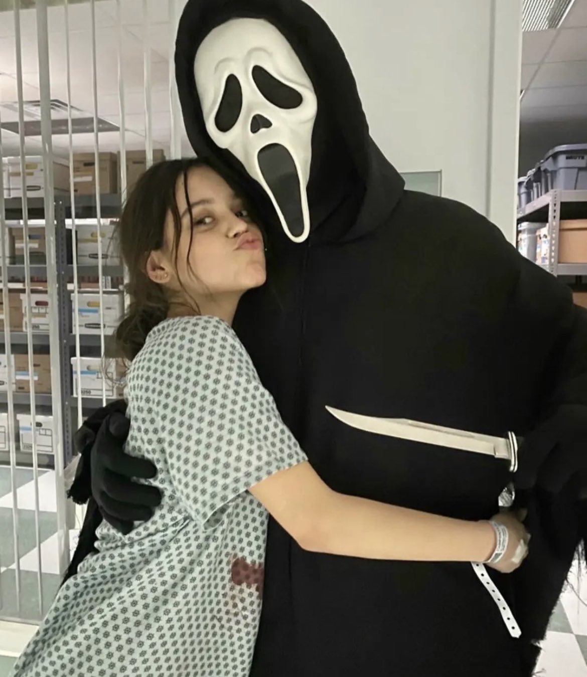 Jenna Ortega behind the scenes of Scream 6 