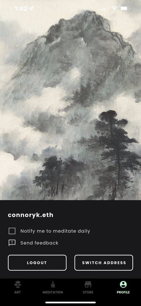 connoryk's tweet photo. I am not a “meditator”. Simply, too type ‘A’; however, this is an interesting NFT utility and I completed my my 1st round successfully. Purchase a Bonsai and use it to access Zen app/website to engage in mindfulness or buy from store. @zenft_ https://t.co/RwIeDePe2y