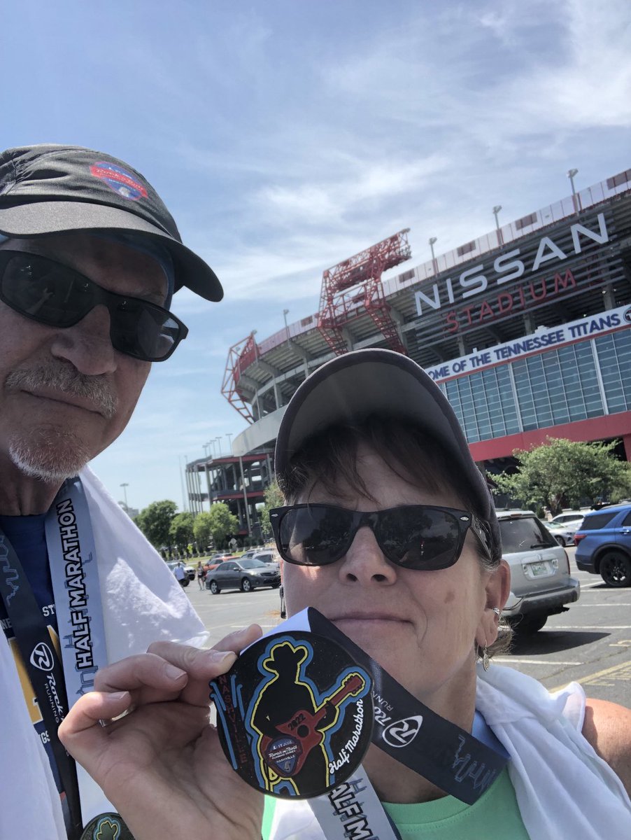 We completed my 31st and Cher’s 12th half marathon in Nashville. Trying to stay young and keep moving. So proud of Cher.