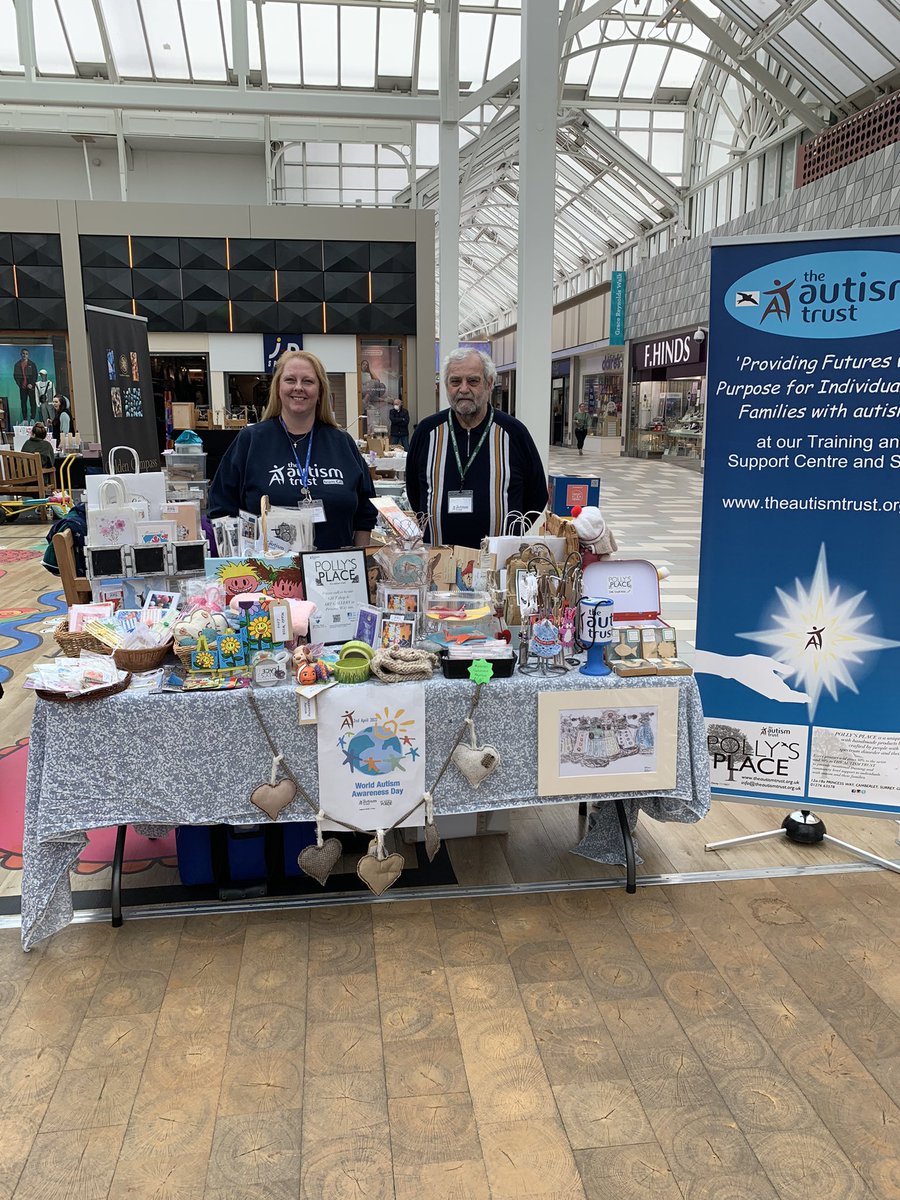 Pollys_Place's tweet photo. Our training centre at Polly’s Place in Camberley,The Autism Trust charity sells unique handcrafted gifts,cards and artwork made by people with autism,their family &amp; supporters from all over the world. Come and see us at our table in the Square. We would love to see you! https://t.co/UBSZbinhZd