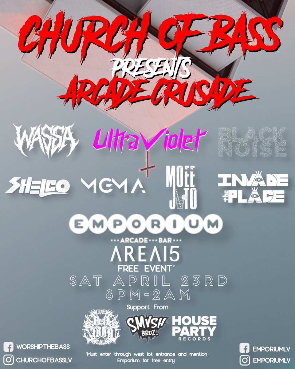 WassA_WompZ's tweet photo. HERE WE GO PEOPLE !!!!!!!!
SHOW DAY !!!!!!!!!!!!!!
GET THEM LAST MIN TICKETS IF AVAILABLE !!!!!!!!!!
@emporiumlv tonight !!!!!!
@ChurchOfBass - @MoshSquadPromo - @housepartyreclv 
LETS GET IT !!!!!!!!!!!! https://t.co/yvRFcxCVCX