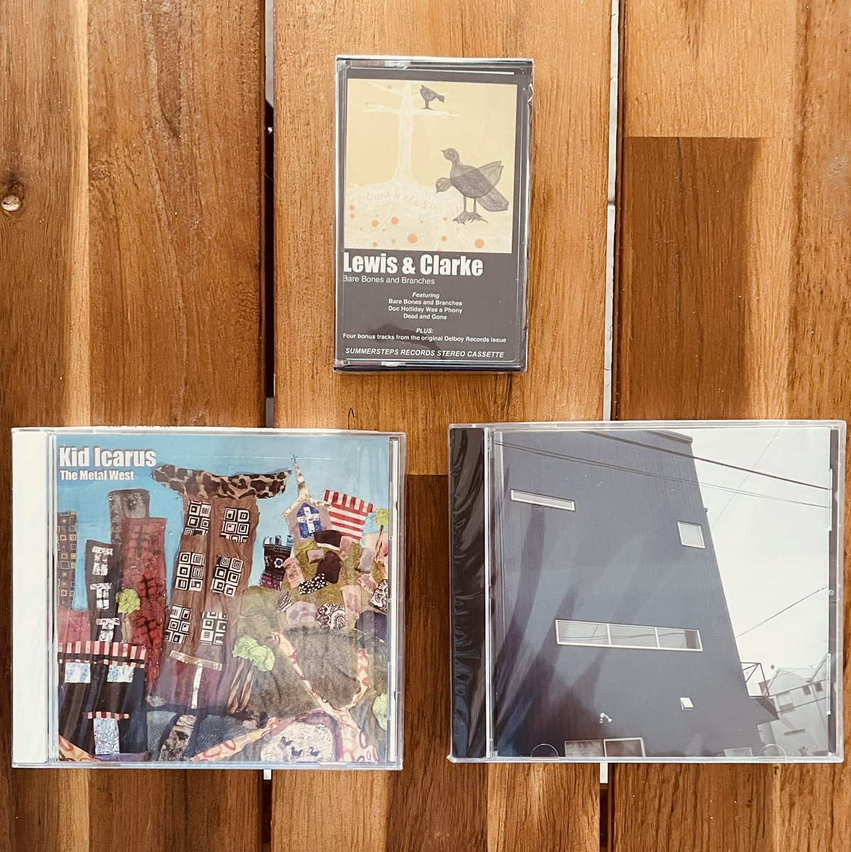 summersteps's tweet image. Our trifecta of 2005 releases just turned 17 years old yesterday.  You can get them all for $5 each at the Summersteps Bandcamp.  @kidicarusmusic ‘s The Metal West, @Lewis_Clarke ‘s Bare Bones &amp;amp; Branches and Down In A Mirror - A Second Tribute To Jandek featuring @mountain_goats