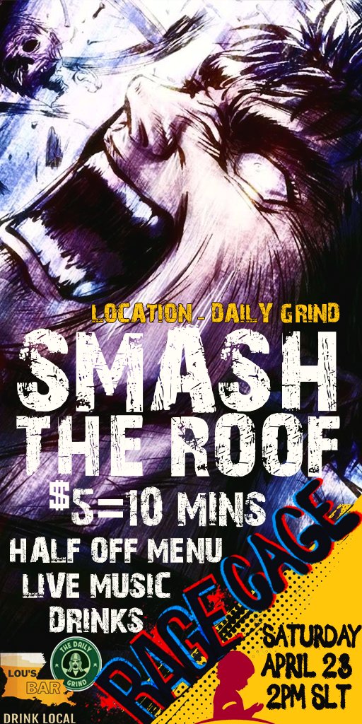 DailyGrindCD's tweet photo. Just 2 hours before the rage cage is open! Hope to see you all there! 1/2 off our menu items! Lou's will be providing drinks! And live music by @DelphineBaby and Grammy-nominated @RyderMillet !! All proceeds go to Saint Jude's Hospital and their fight against childhood cancer! https://t.co/r0spXqpDyg