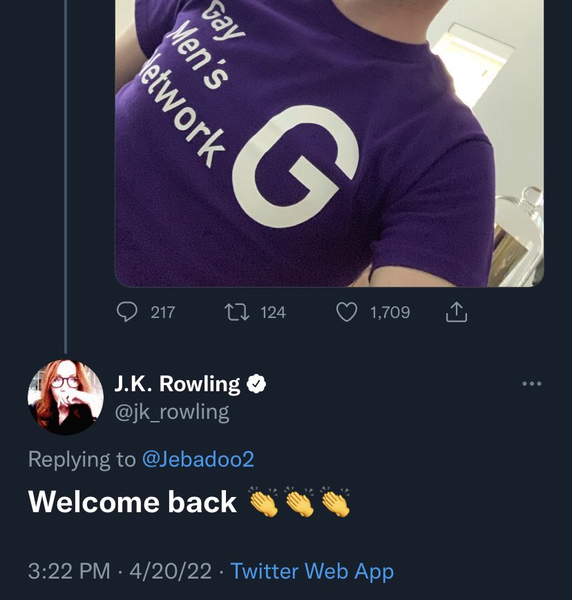 mattxiv's tweet photo. this man was banned from twitter for saying he “preferred AIDS” to people supporting trans rights. when twitter unbanned him, jk rowling gave him a warm welcome back.

this is who she is, in case anyone had a shadow of a doubt https://t.co/aDY4kkpzCj