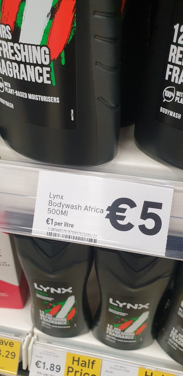 car_renew's tweet photo. Hey #tescoextragorey #tesco #tescoireland @TescoIrl 
Just wonder where i can pic up my 5lts of Lynx Body wash for €5.
The 500mls for €5 seems to be a bit of a rip off in comparisons. 🤷‍♂️
#lynx #lynxafrica #ripoffireland #joeduffy #the2johnnies https://t.co/pQN42bZlF5