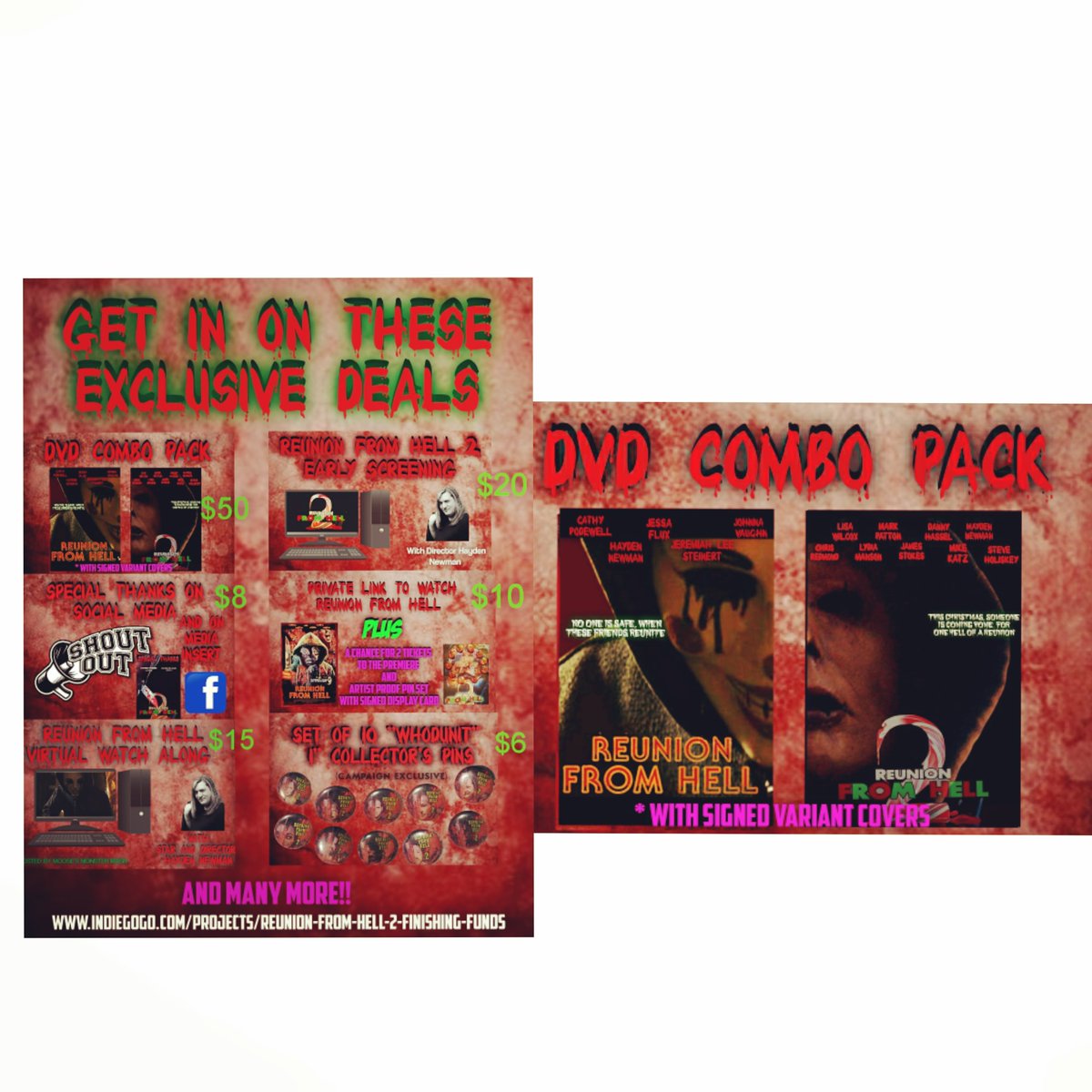 hellreunion2's tweet photo. 📣Attention HORROR FANS📣
Reunion From Hell 2 is in it's final 28 days of the finishing funds campaign, and we thought what better way to end it, then with some new stuff!!

 For $20 you can get an Early Screening of Reunion From Hell 2 with Hayden Newman!! https://t.co/RVU4aVgEsg