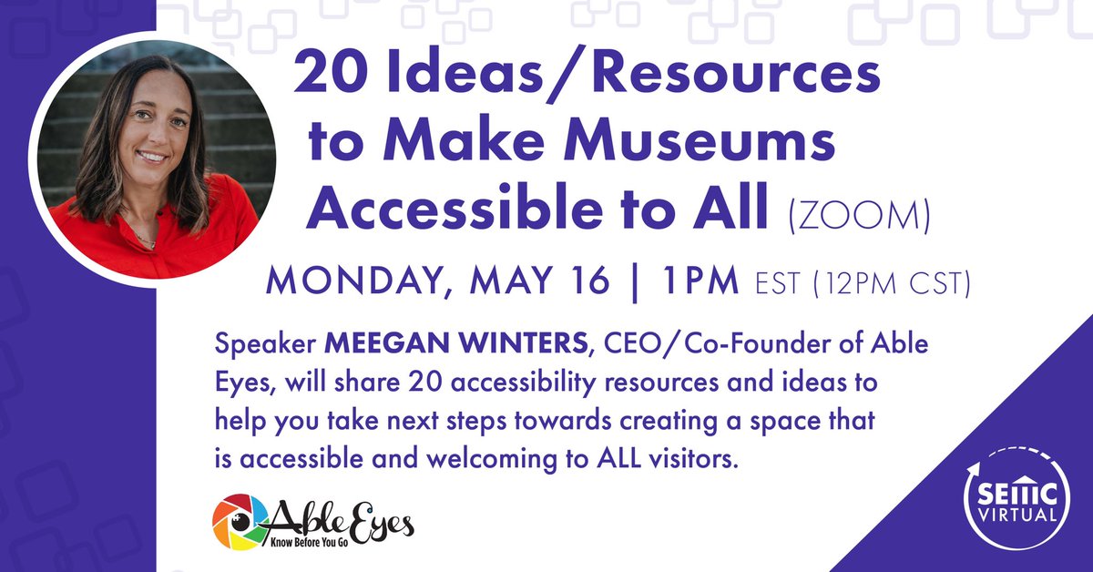 Creating a space that is accessible and welcoming to ALL visitors is the ultimate goal right? We are here to help you along on this journey!

SEMC members: FREE
Non-members: $10

semcdirect.net/event-4783330