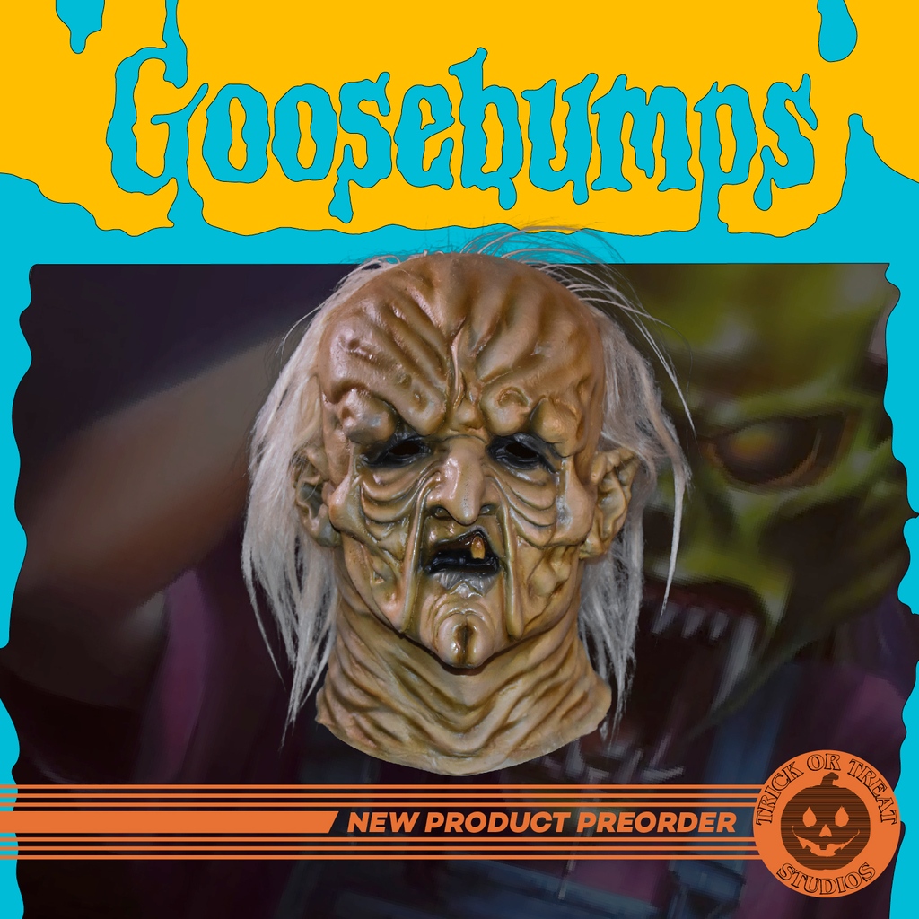 TrickorTreat831's tweet photo. Steve Boswell will never forget Carly Beth's Halloween mask. 
It was so gross. So terrifying. 
But this year Steve wants to have the scariest costume on the block. Don't you?? 

PRE-ORDER yours now! https://t.co/7jseYkLZFC

#trickortreatstudios #rlstine #goosebumps #hauntedmask https://t.co/suLL8uiS2y