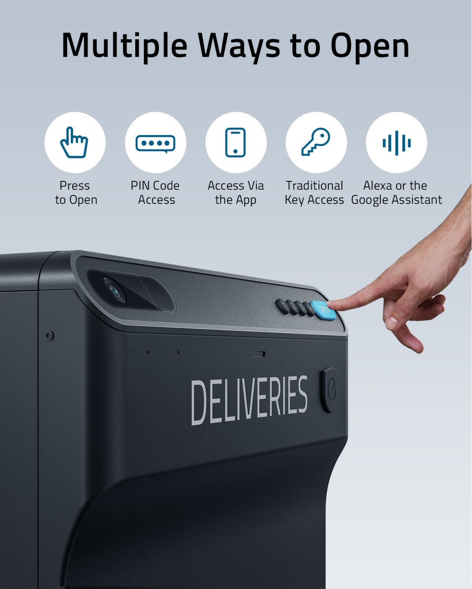 drbeel_techno's tweet photo. #Eufy #SmartDrop
صندوق البريد الذكي SmartDrop من Eufy يريح بالك و مالك ، ضعه أمام باب منزلك و عندما تصلك أي شحنة يتم وضعها في الصندوق المتين من خلال رقم سري أو الفتح عن بعد أو من خلال هاتفك مع وجود كاميرا مدمجة و مايكروفونات و سماعات توثق كل ما يحدث ، كل هذا لسعر ٤٠٠$. https://t.co/b2II2KxeqH