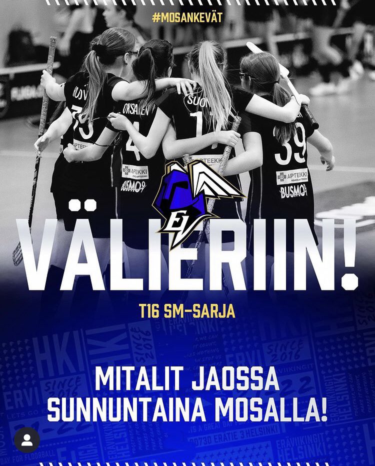 Tyttösäbä! 💎💙 Huomenna taas kannustamaan! #salibandy #ErVi T16