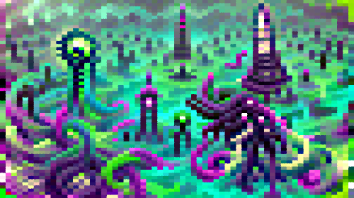 1smallstep4GAN's tweet photo. Prompt: "A Lovecraftian nightmare planet covered in tentacles and obelisks, high contrast"

VQGAN vs. Disco Diffusion vs. #Pixarray versions.
#CLIP #AI #AIart #digitalart #generativeart #DeepLearning #MachineLearning #ArtistOnTwitter #creativecoding #transformers #visionias https://t.co/sJoq0pm0rv