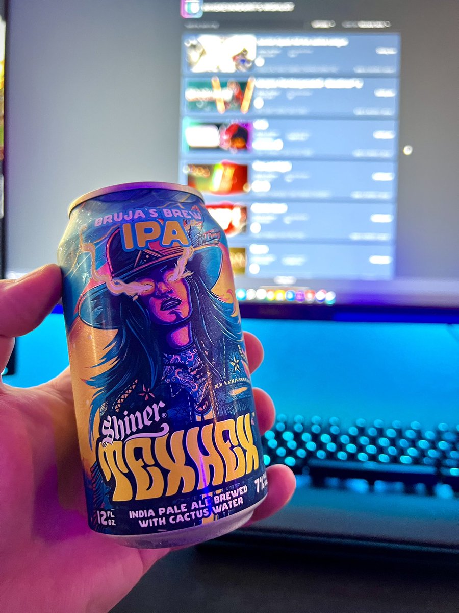 whiskeyandgrit's tweet photo. Saturday chill vibes lookin for new games @ShinerBeer #texhex #ipa @Steam https://t.co/1koiNdghwG
