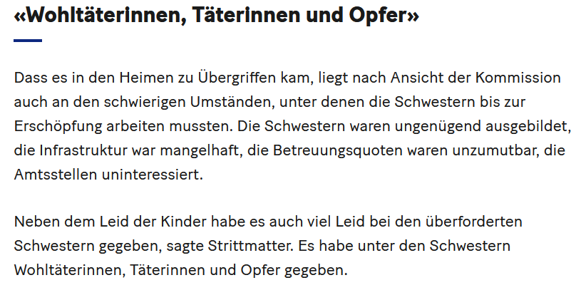 fragmentiert's tweet photo. Sexueller #Missbrauch:
#Ingenbohl*er #Nonnen quälten kleine Buben
Schwestern des #Kloster*s Ingenbohl haben zwischen 1928 u. 1970 den Zöglingen der #Erziehungsanstalt #Rathausen bei #Luzern schweres #Leid zugefügt.
https://t.co/LDb2fHoayF https://t.co/k4r1SPLQAd