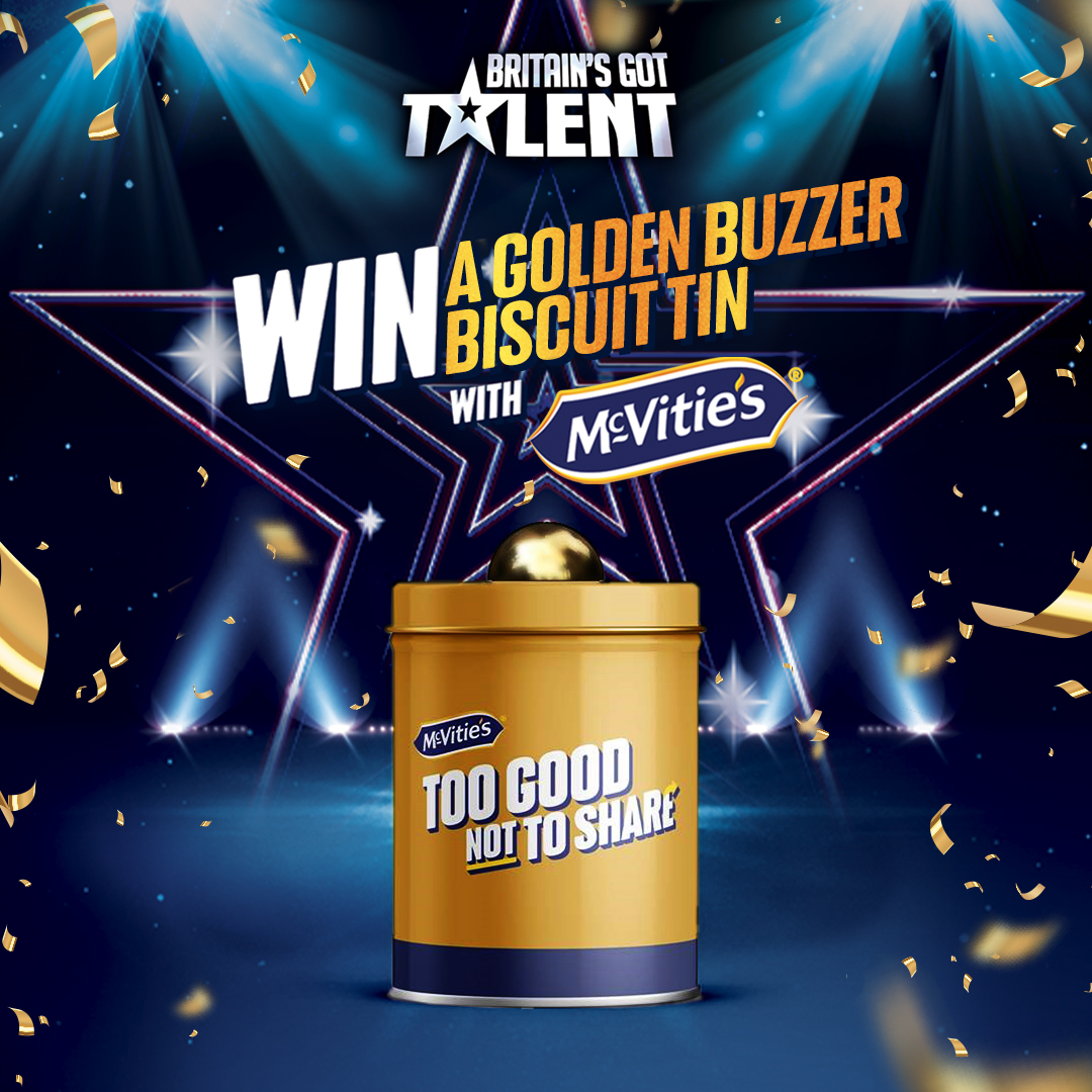 McVities's tweet photo. Another #GoldenBuzzer another Golden Buzzer Biscuit Tin giveaway!
RT this tweet &amp; make sure you're following @McVities before 1pm on Monday for your chance to #win #TooGoodNotToShare #BritainsGotTalent #BGT
Ts&amp;Cs https://t.co/a22CC4wnHS https://t.co/EF6kEAj2uF