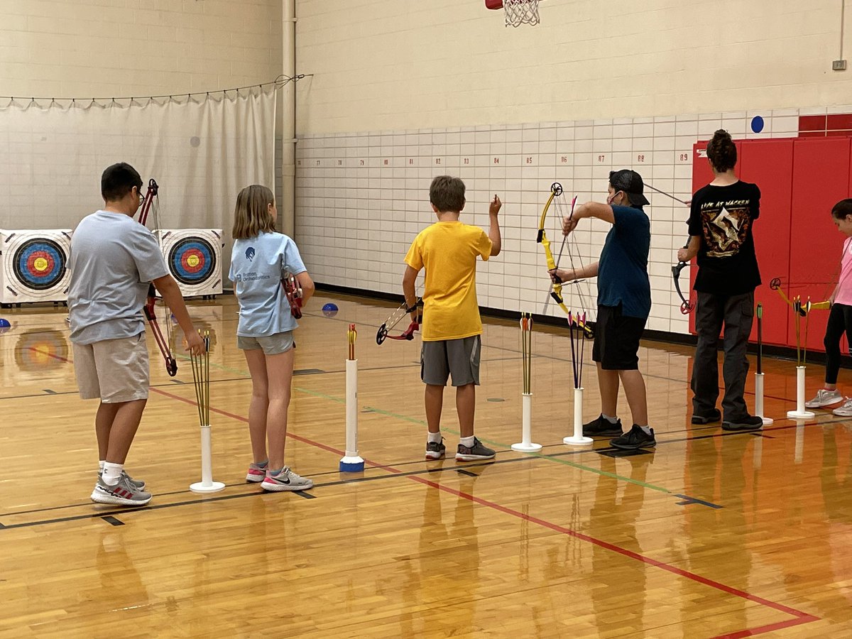 CambridgePE's tweet photo. Congratulations to our Cambridge archers!  We competed in our first archery tournament today…so proud of our team of 4th and 5th graders!🎯@Cambridge_AH https://t.co/oBH7VNjB0A