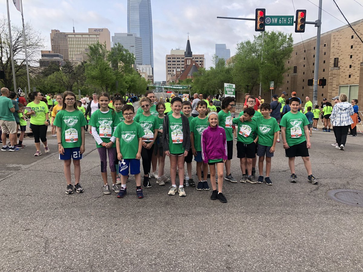 So proud of these kiddos! Ran the Kids Marathon today! #pioneerrunningclub #gobears