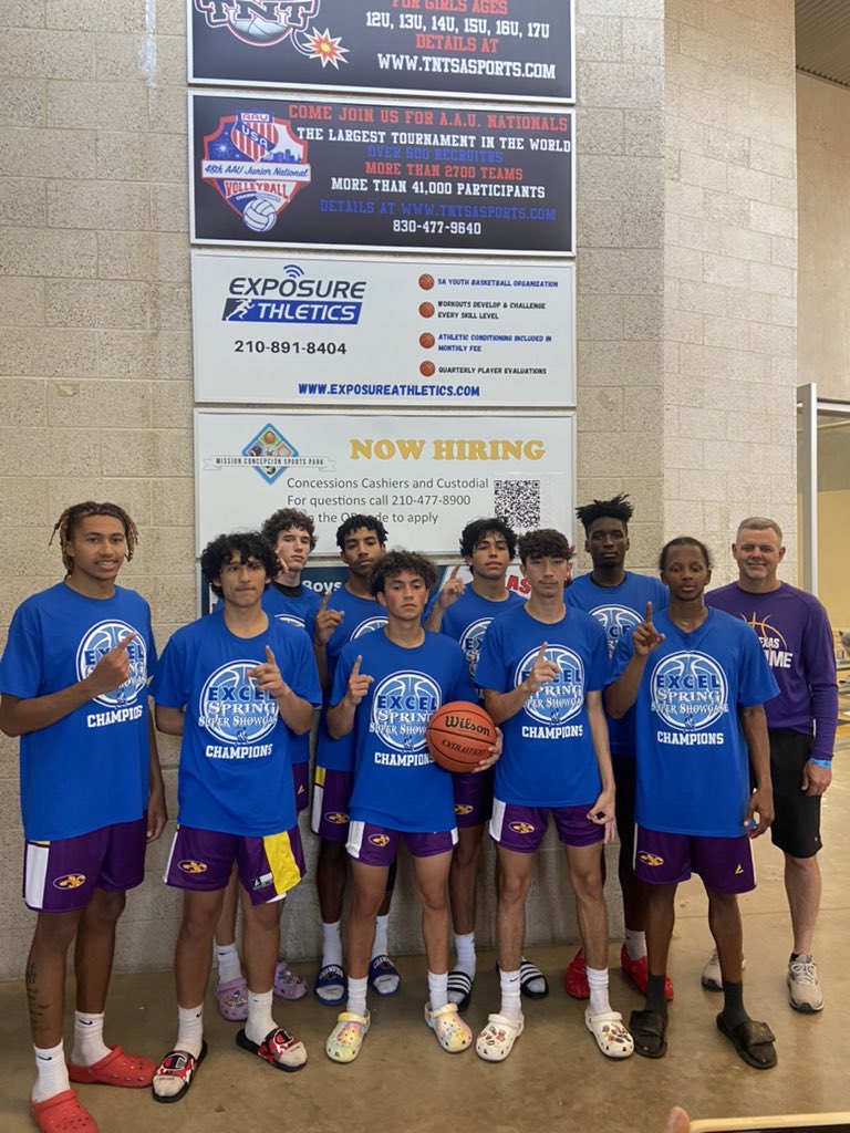 Excel super spring showcase championship Showtime Def. Schertz cowboys 67-51. So proud of my boys on their 1st place finish really good defensive effort the whole tournament