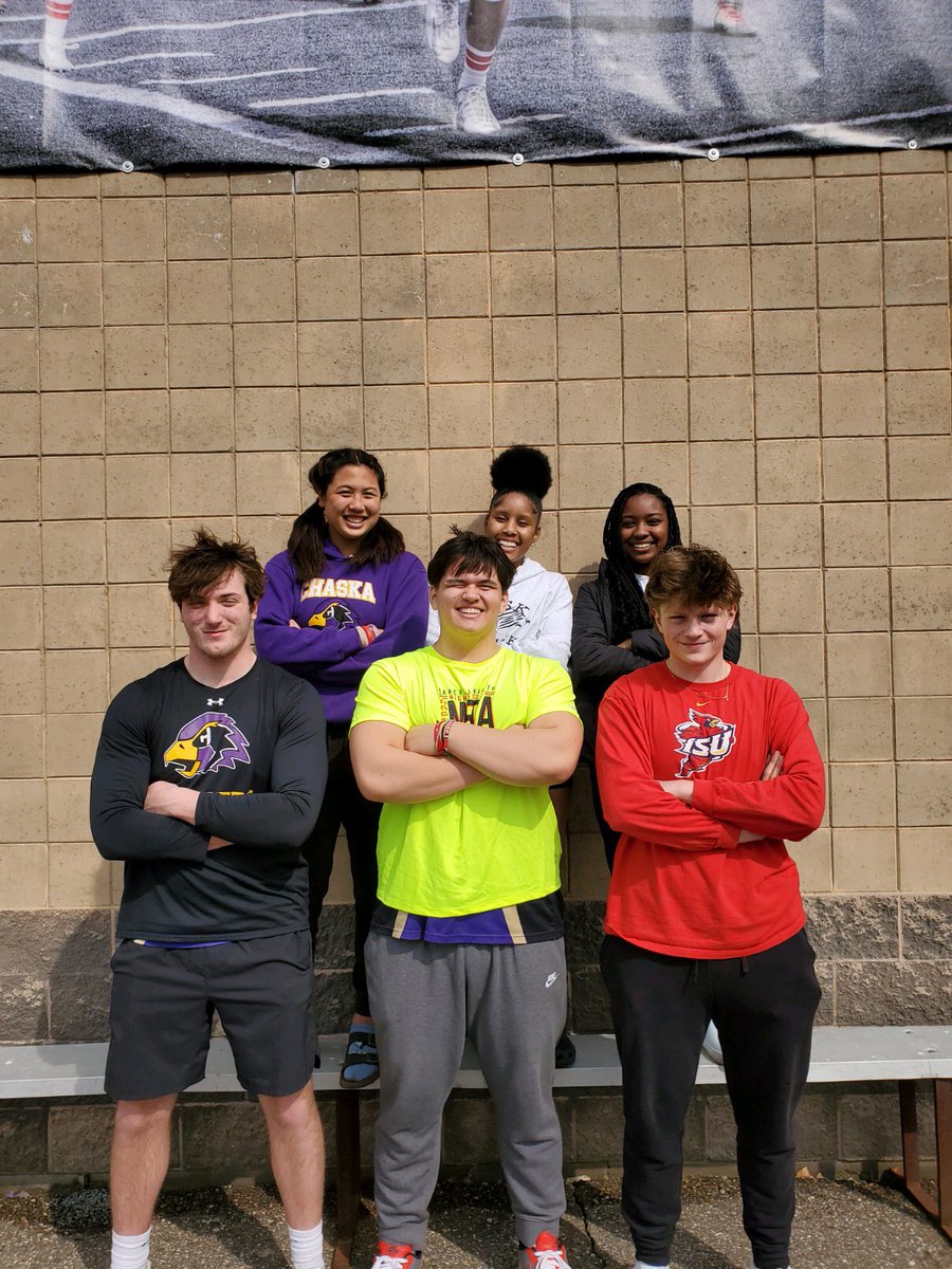 Great day to be a Hawk Thrower. Lots of PRs all the way around. Ryan Mercer takes 3rd in the disc with 127-1 and Ethan Perkins is 6th with 110-8.