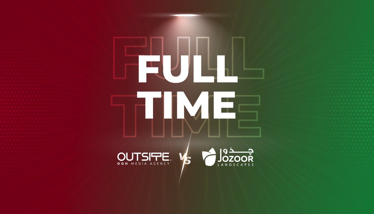 outsiteooh's tweet photo. Full time, #OUTSITE 5 - 2 #Jozoor ๐๐ช
#OutsiteOOH
#ThinkOutsiteTheSign
#ramadan https://t.co/loqdN4ppbl