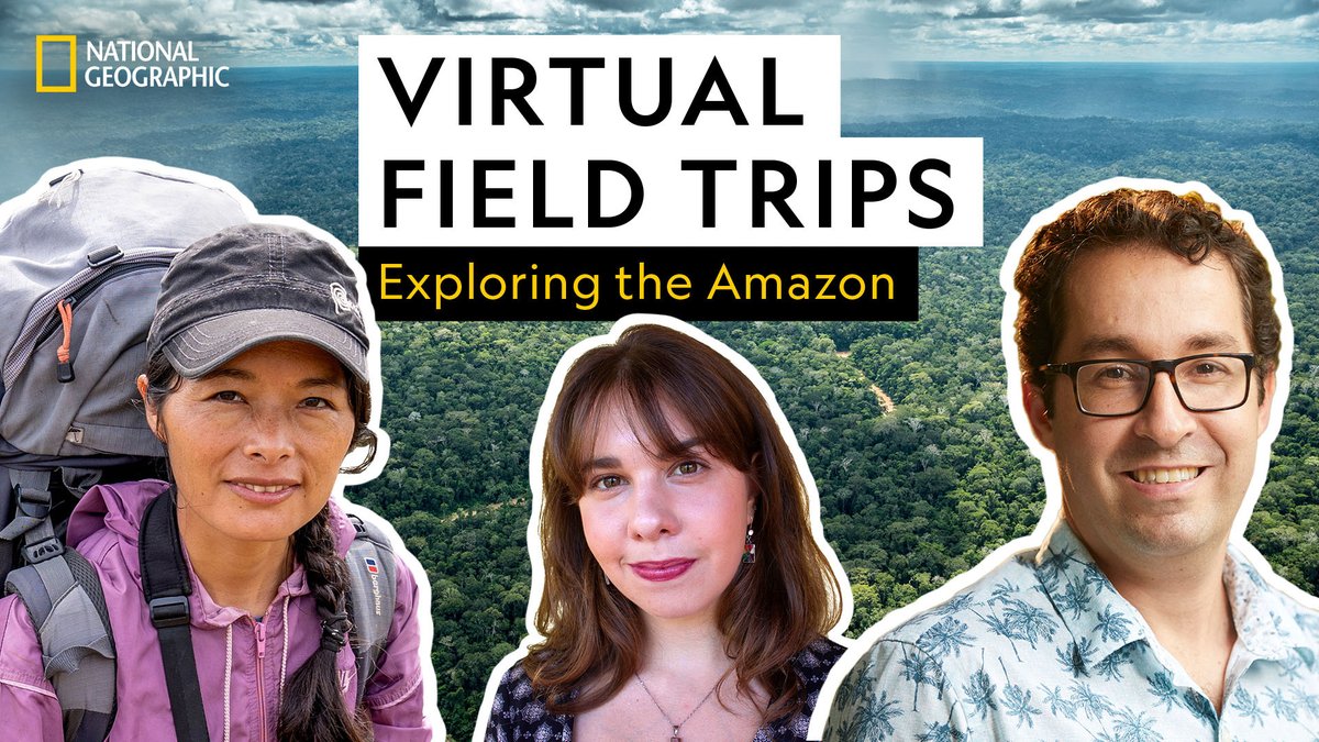 NatGeoEducation's tweet photo. Share stories of inspiration with your learners from our Exploring the Amazon Virtual Field Trip, featuring Explorers @RuthmeryPillco, @AngBernardino, & @lorena_birding.
Watch anytime on YouTube. https://t.co/LsyzmDxbbK https://t.co/E0dZdEmeYd