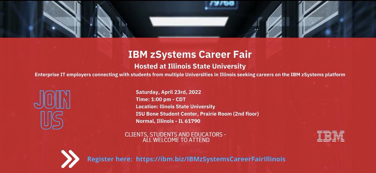 ShellyM_Tweet's tweet photo. Happening now! Career fair at ISU! Come talk with IBM, TeamSWAMI and many more clients on careers in mainframe! https://t.co/U4bmIgkNaJ