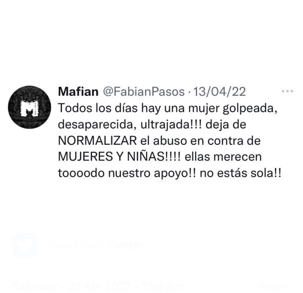 ChangaVlogs's tweet photo. Para todas las personas que están cayendo en el circo mediático de #MafianTV (@FabianPasos), ese tipo ni es periodista y mucho menos le interesan las causas de apoyo a las mujeres. Él mismo ha sido un violentador más, y solo busca qué tema le dará relevancia para explotarlo. 🤡 https://t.co/VwPduUbk9h