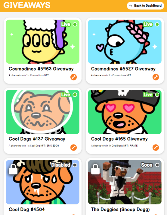 The $Bones giveaways are LIVE!

This week we are giving away Cool Dogs, <a href="/Cosmodinos/">Cosmodinos</a> and <a href="/TheSnoopAvatars/">.</a>

We will also be giving away 500 $Bones to 2 lucky people who RT and Like this Tweet

#DogsDay