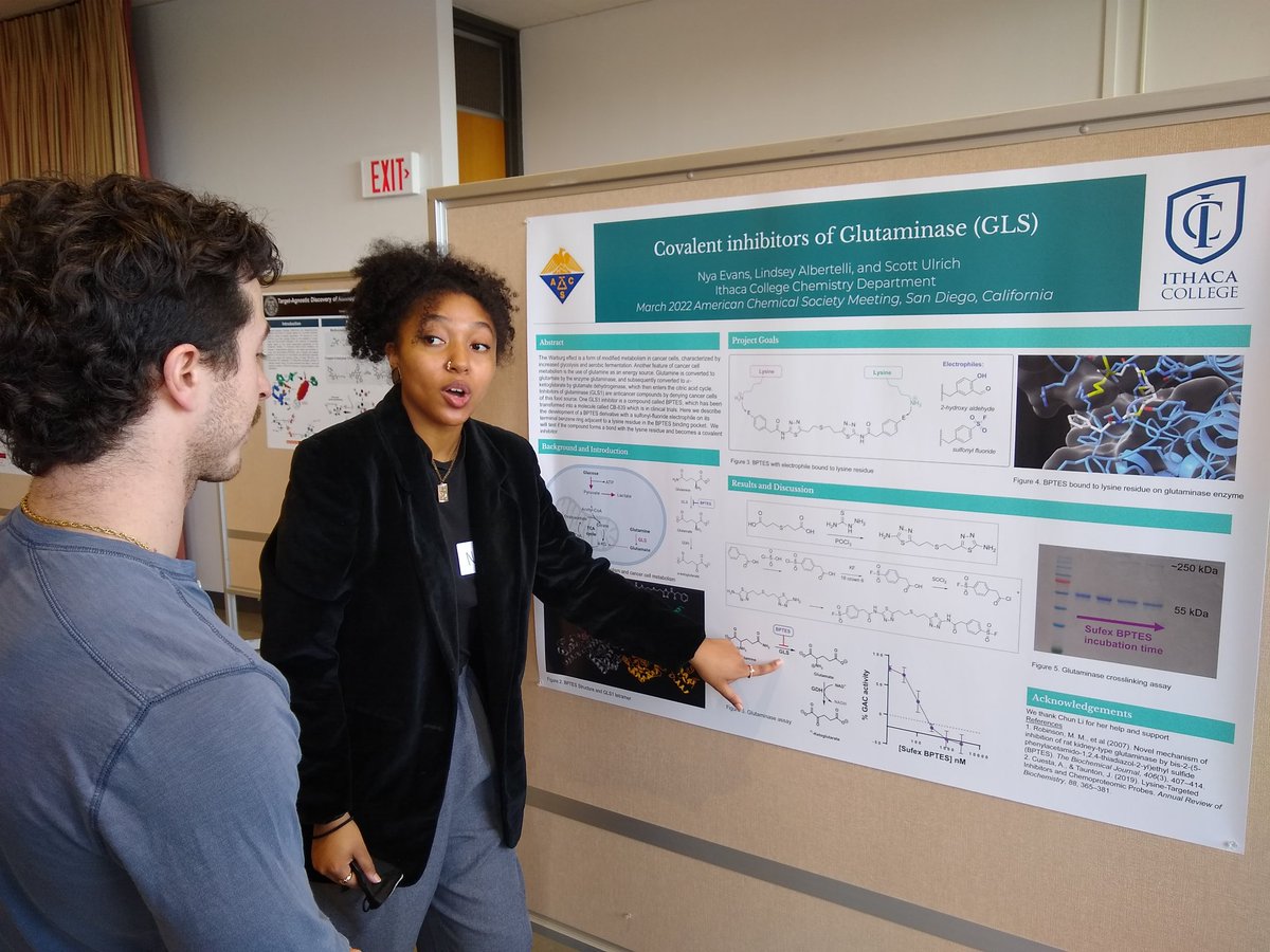sulrichlab's tweet photo. Lab member Nya Evans presenting at the Cornell/Ithaca College  undergraduate chemistry research symposium, where she won the best poster award! 🏆 Congratulations Nya! https://t.co/LUGM5ESPGk