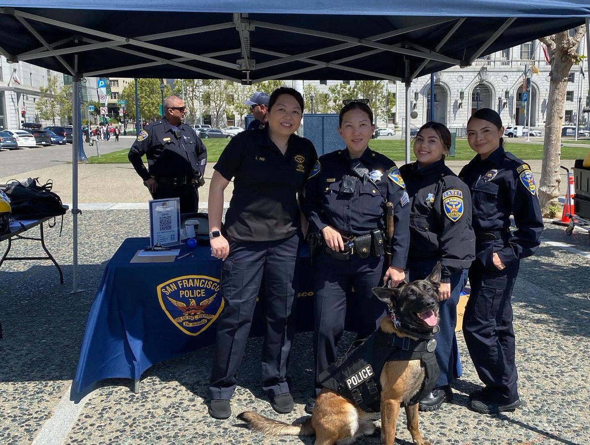 JoinSFPD's tweet photo. We are @civiccenter @sfcityhall for the citywide Career Resource Fair today until 2pm! We have representatives from different positions today, including the Marine Unit, K-9 Unit and Traffic Co. Come say hi to us! 👋🏻
#SFPD #joinsfpd #safetywithrespect #bethechange #jobs https://t.co/F2OCkjOLbM