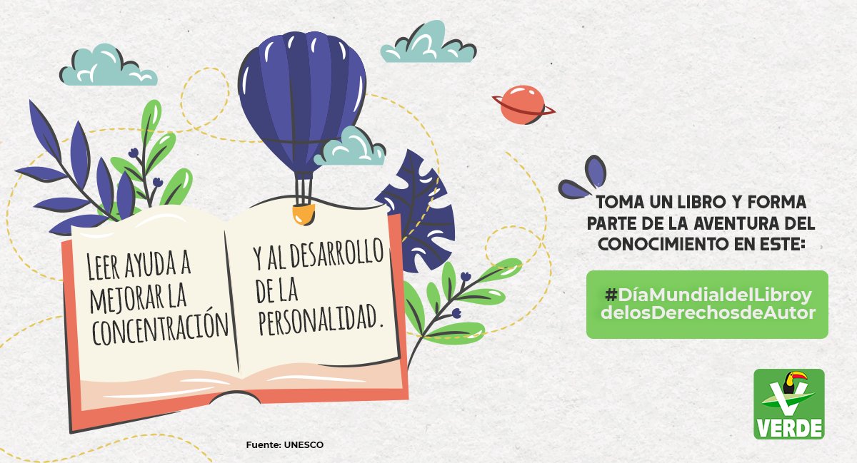 No importa si es un libro físico o digital, toma uno y forma parte de la aventura del conocimiento en este #DíaMundialDelLibro y de los #DerechosDeAutor

¿Cuál es tu favorito? ¡Deja tu respuesta en los comentarios!
