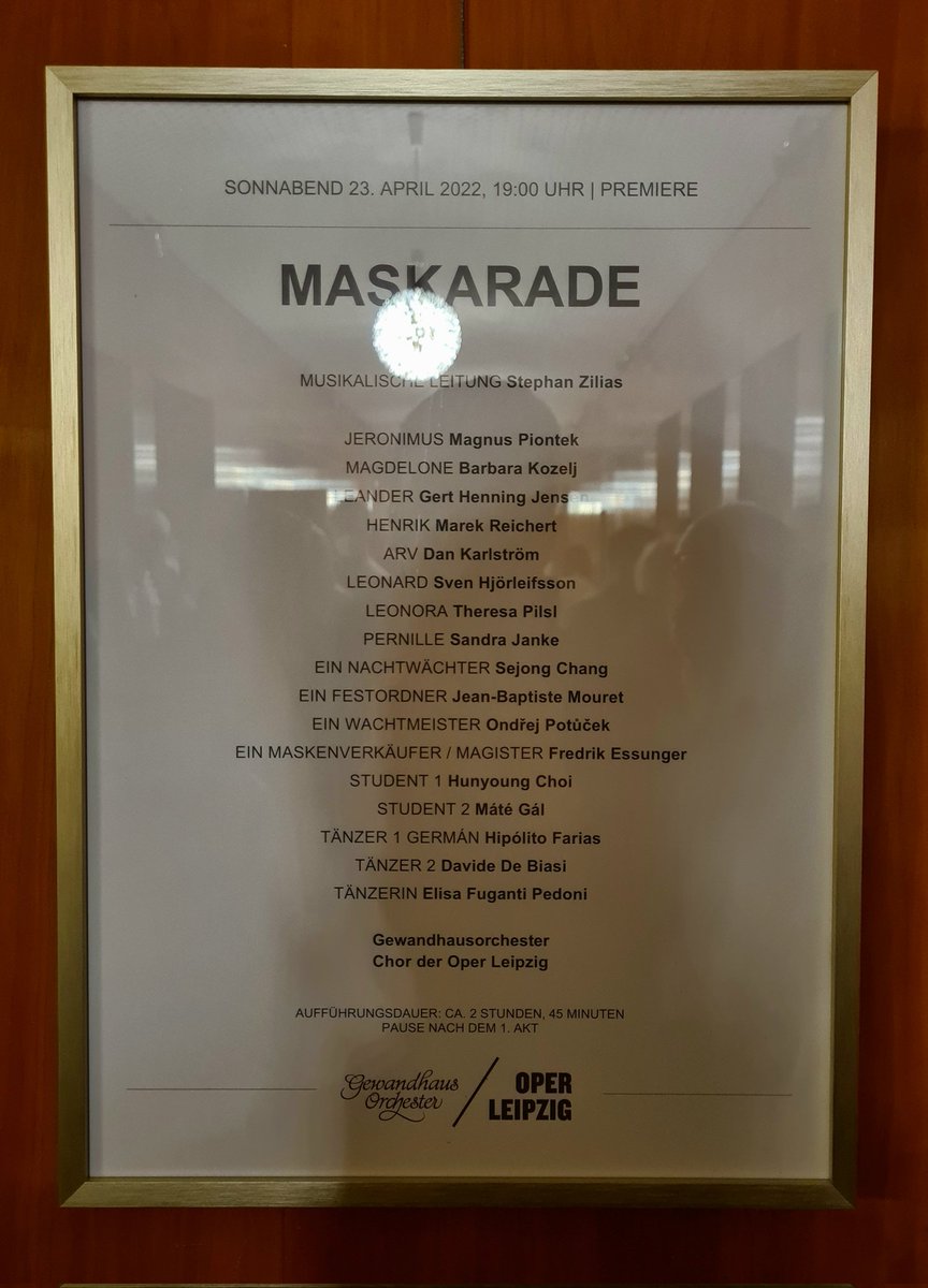 Opernjunkie's tweet photo. #Besetzung #Maskarade #CarlNielsen #Premiere #OperLeipzig https://t.co/scXZq1UpoA