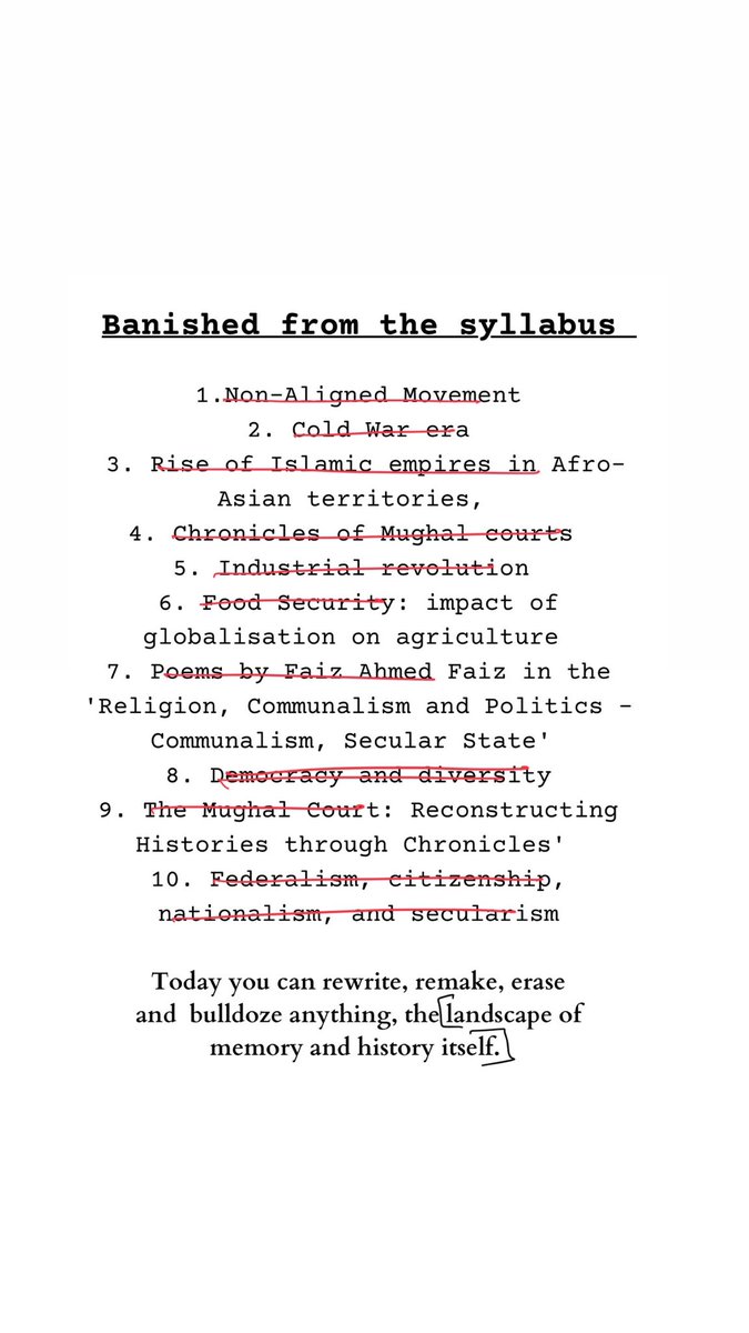 India Drops 'Democracy And Diversity', Mughal Courts, Cold War, Food security, Poems By Faiz From CBSE Syllabus.