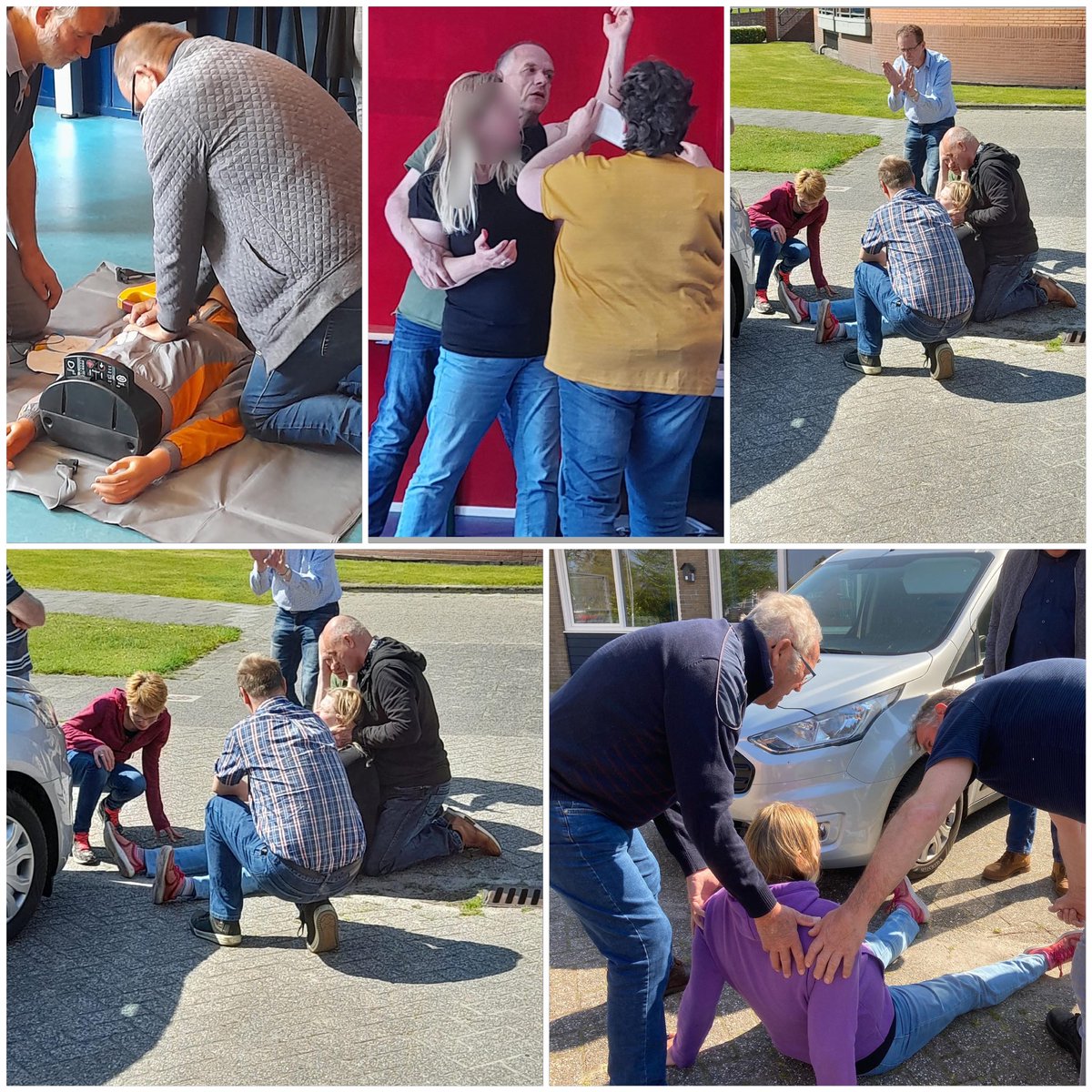 Vandaag aan Verkeersregelaars-Stadskanaal de cursus Levensreddende Handelingen gegeven. Vaardigheden aanleren en hulpverlening organiseren d.m.v. diverse scenario’s die tijdens hun werkzaamheden kunnen gebeuren. 

#verkeersregelaars #eerstehulp #EHBO #reanimeren #AED