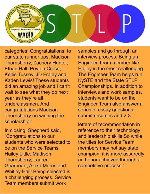 AnnaWShepherd's tweet photo. #STLP22 ⁦@STLPKentucky⁩ ⁦@SchoolsFloyd⁩ https://t.co/xnSum061Vv