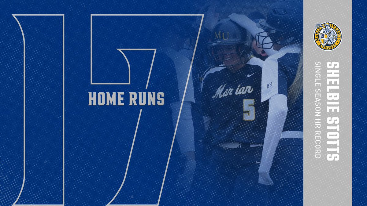 MUKnights's tweet photo. 17 HOME RUNS!! 

Congratulations Shelbie Stotts on breaking the Marian softball single season home run record, previously set in 2011 by former @MarianKnightsSB great Emily Gwaltney! https://t.co/OWtp0llui2
