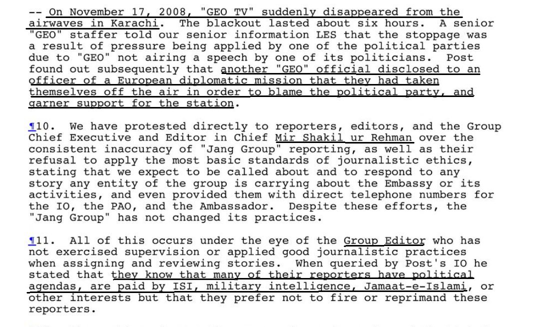 False-flag ops of a different kind!'...another 'GEO' official disclosed to an officer of a European diplomatic mission that they [GEO TV] had taken themselves off the air in order to blame the political party, and garner support for the station.' The confession in para 11