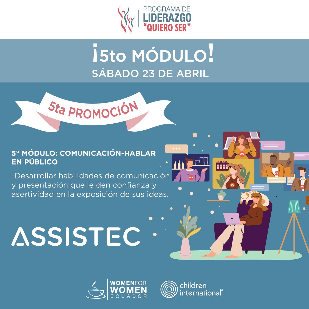 WomenforWomenEC's tweet photo. Hoy en el #ProgramaDeLiderazgo, en el 5° módulo impartido por @assisteccomunicacion, Mentees aprendieron sobre comunicación - hablar en público 🥍🧖‍♀️, para que puedan potenciar sus habilidades de confianza y asertividad en la exposición de sus ideas. 📝 https://t.co/Fz44tEJDJ0